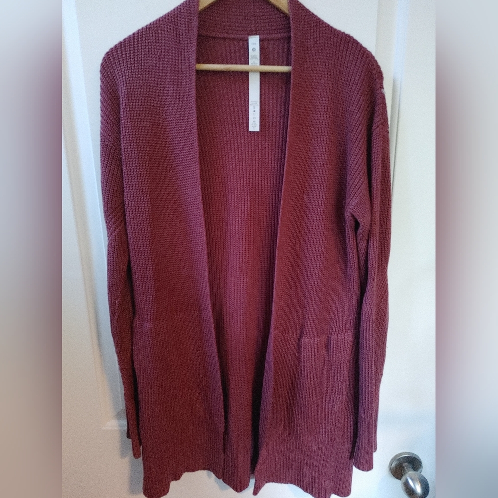 Lululemon Burgundy Open-Front Cardigan Sweater ~ Size XS/S
